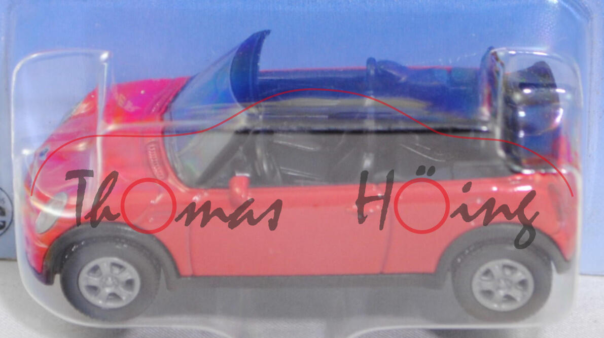 00000 MINI Cooper Cabrio (1. Generation, Typ R52, Vorfacelift, Modell 2004-2006), d.-verkehrsrot, SIKU, 1:52, P28b