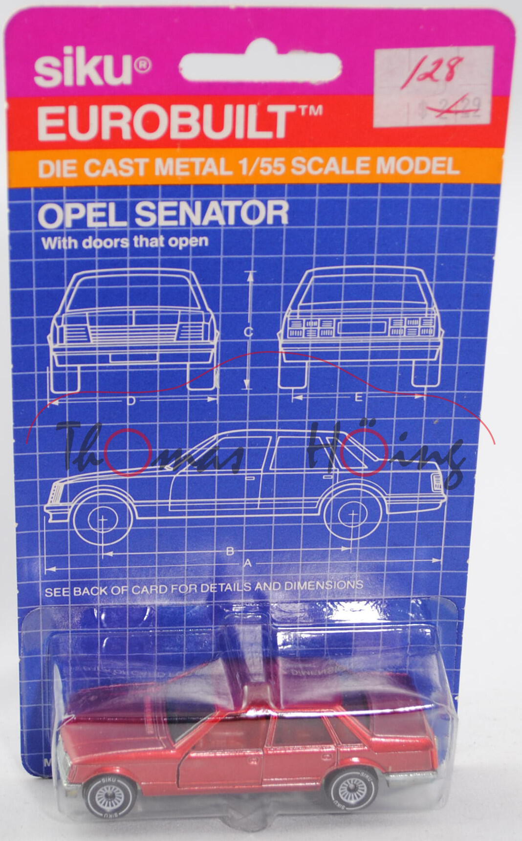 00002 Opel Senator 3.0 E (Typ A1, 4-türer, Stufenheck, Mod. 78-81), hell-rubinrotmet., innen verk