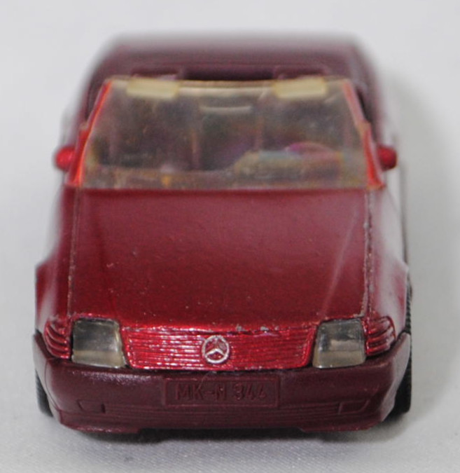 00001 Mercedes-Benz 500 SL (R 129, Modell 1989-1992), purpurrotmetallic, Stern im Kühlergrill silber, Scheibe seitlich lackiert, Heckklappe ohne Stern, Hong, B7, SIKU SUPER, 1:55, m-