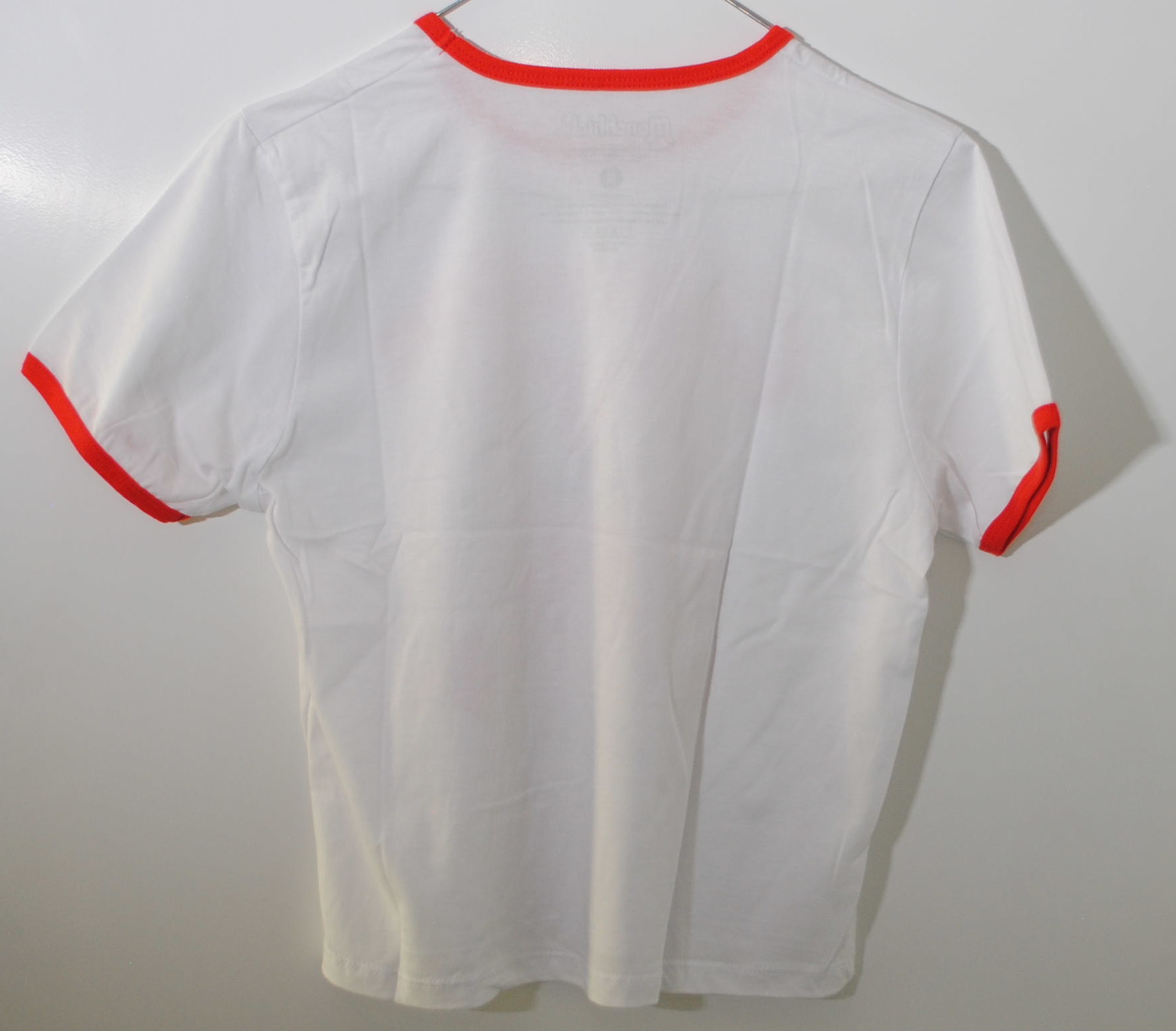 Monchhichi Fashon - T-Shirt white/red faded print (Monchhichi Fashon T-Shirt weiß/rot), Chimutan® / since 1975 / My Little Bunny / Sweet Strawberry Days, Größe M, 100% Cotton, Sekiguchi