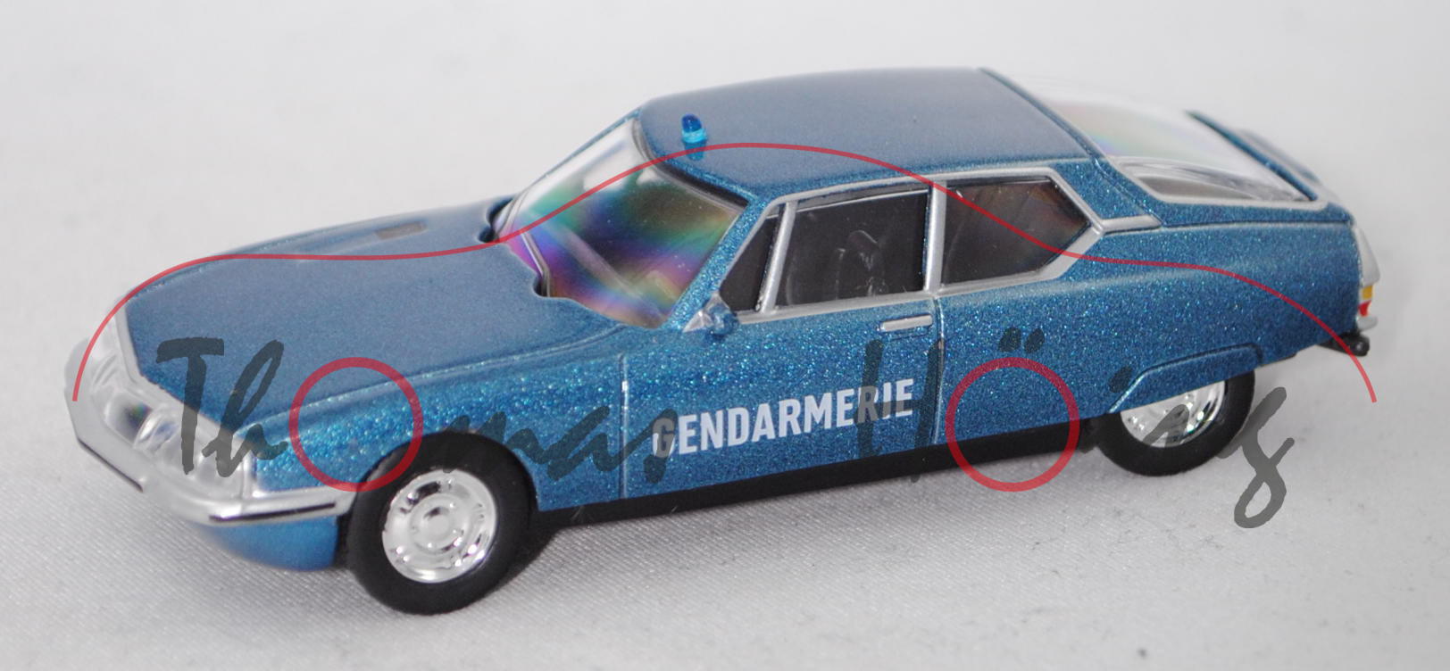 Citroen SM (Typ SB, Modell 1970-1972, Baujahr 1971), bleu de Brégançon, GENDARMERIE, Norev, mb