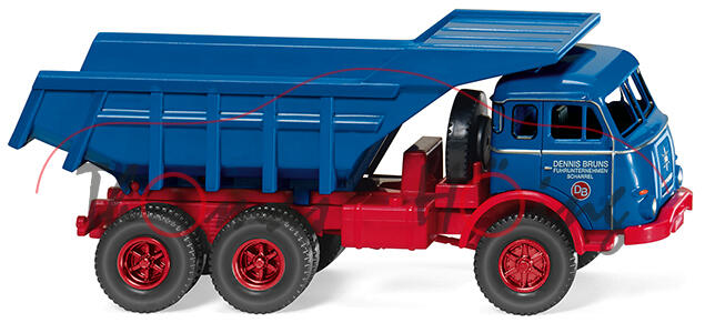 Henschel HS 3-180 TAK (Modell 1955-1961) Muldenkipper, blau/rot, DENNIS BRUNS, Wiking, 1:87, mb
