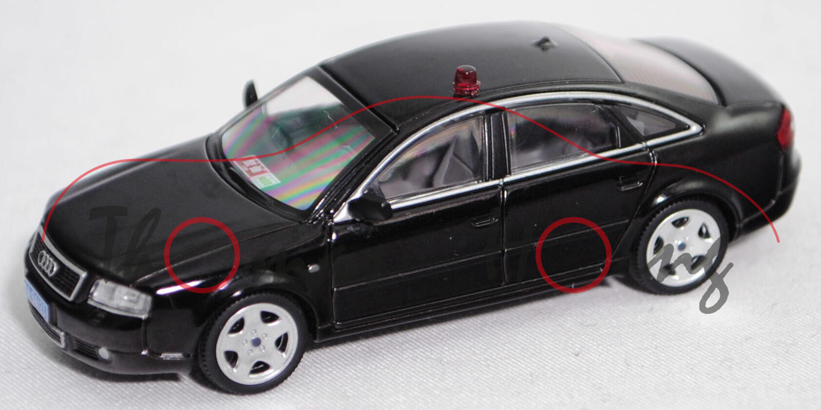 Audi A6 2.4 (C5, Typ 4B, NFL = nach Facelift, Mod. 2001-2004) Security, schwarz, XCARTOYS, 1:64, mb