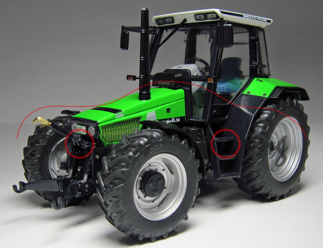 DEUTZ-FAHR AgroStar 6.38 (2. Gen., Ausführung 1993-1995), weise-toys by HOLLAND OTO, 1:32, mb