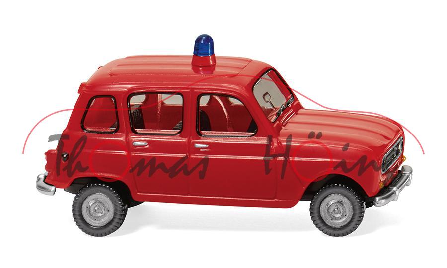 Feuerwehr - Renault 4L (Typ R4, Modell 1967-1974, Baujahr 1967), feuerrot, Wiking, 1:87, mb