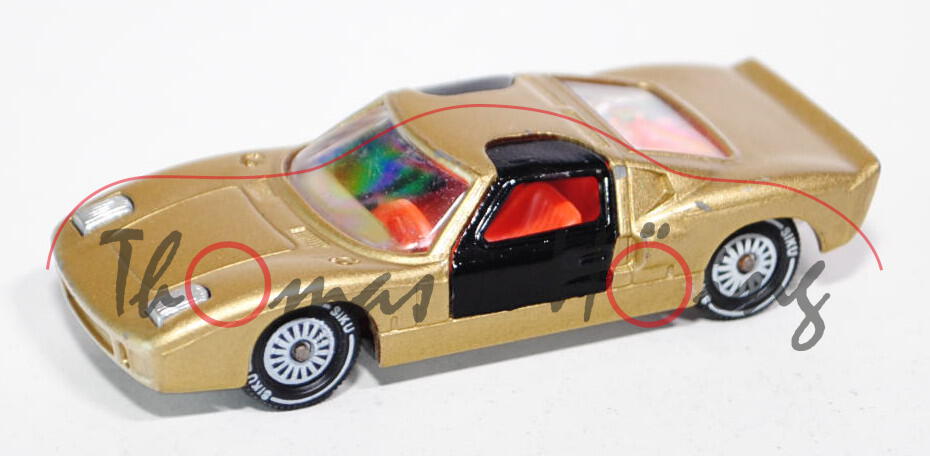 00005 Ford GT 40, goldmetallic/schwarz, Verglasung klar, R11