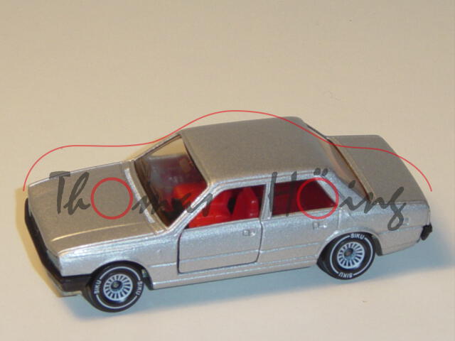 00003 Peugeot 505 STi (Modell 1979-1982), silbergraumetallic, innen verkehrsrot, Lenkrad schwarz, Ve