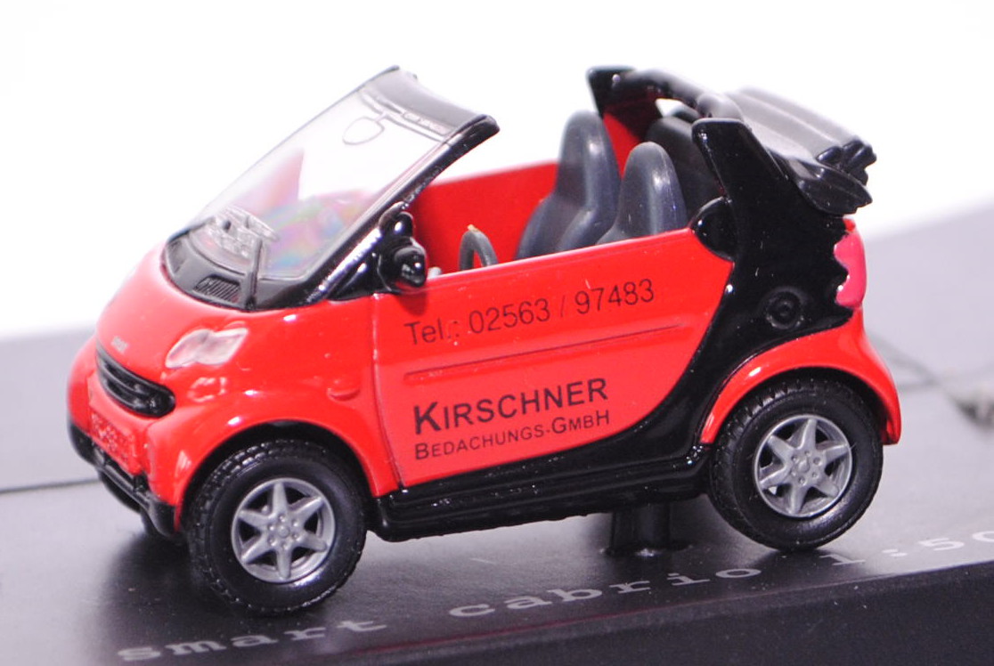 00403 Kirschner Smart fortwo Cabrio (Typ A 450), Modell 2000-2002, karminrot/schwarz, innen basaltgr