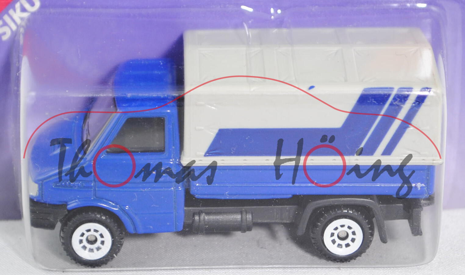 00000 Iveco Daily II (Modell 1990-1996) Kleinlastwagen, hell-ultramarinblau, innen schwarz, Lenkrad