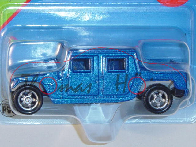 00004 SIKU CANYON (vgl. Hummer H1 Typ 4-door open top, Modell 1992-2006), hell-verkehrsblaumetallic,