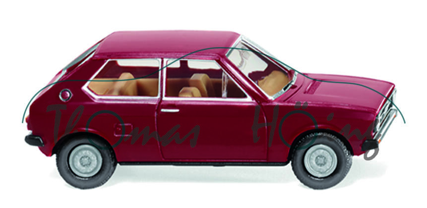 Audi 50 LS (Typ 86, Modell 1974-1978), purpurrot (vgl. brokatrot beim Original), Wiking, 1:87, mb