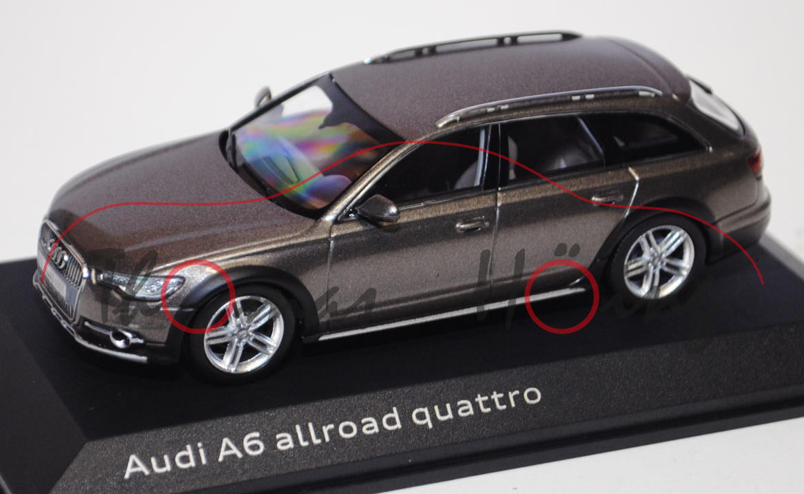 Audi A6 Allroad quattro (C7, Typ 4G), Modell 2012-, dakotagrau, Kyosho, 1:43, Werbeschachtel