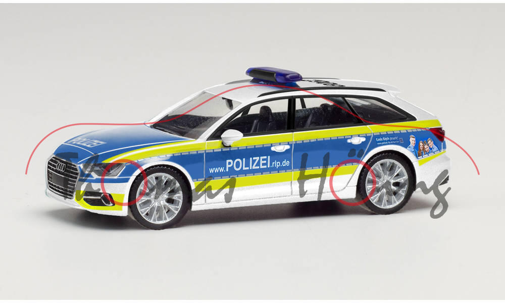 Audi A6 Avant (C8, Typ 4K / F2, Mod. 2018-) Polizei Rheinland Pfalz, ibisweiß, POLIZEI, Herpa, 1:87