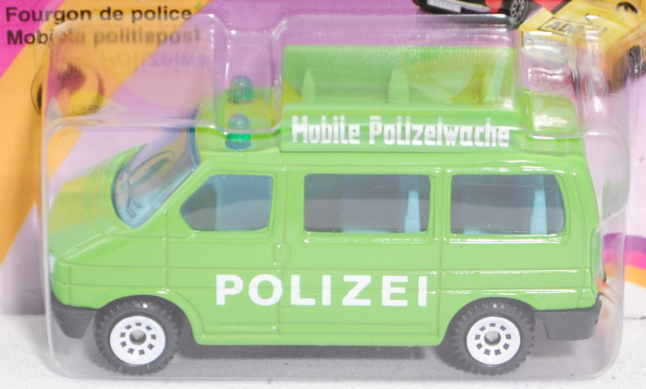 VW T4 Caravelle (Modell 1990-1995) Mobile Polizeiwache, gelbgrün, innen lichtgrau, Lenkrad integrier