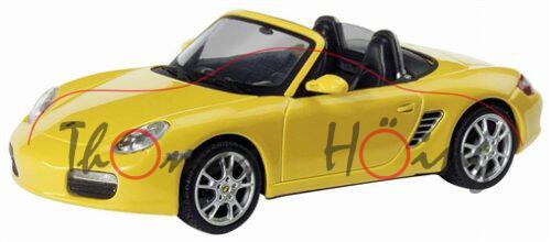 Porsche Boxster (Typ 987), Modell 2004-2009, speedgelb, Schuco, 1:43, PC-Box