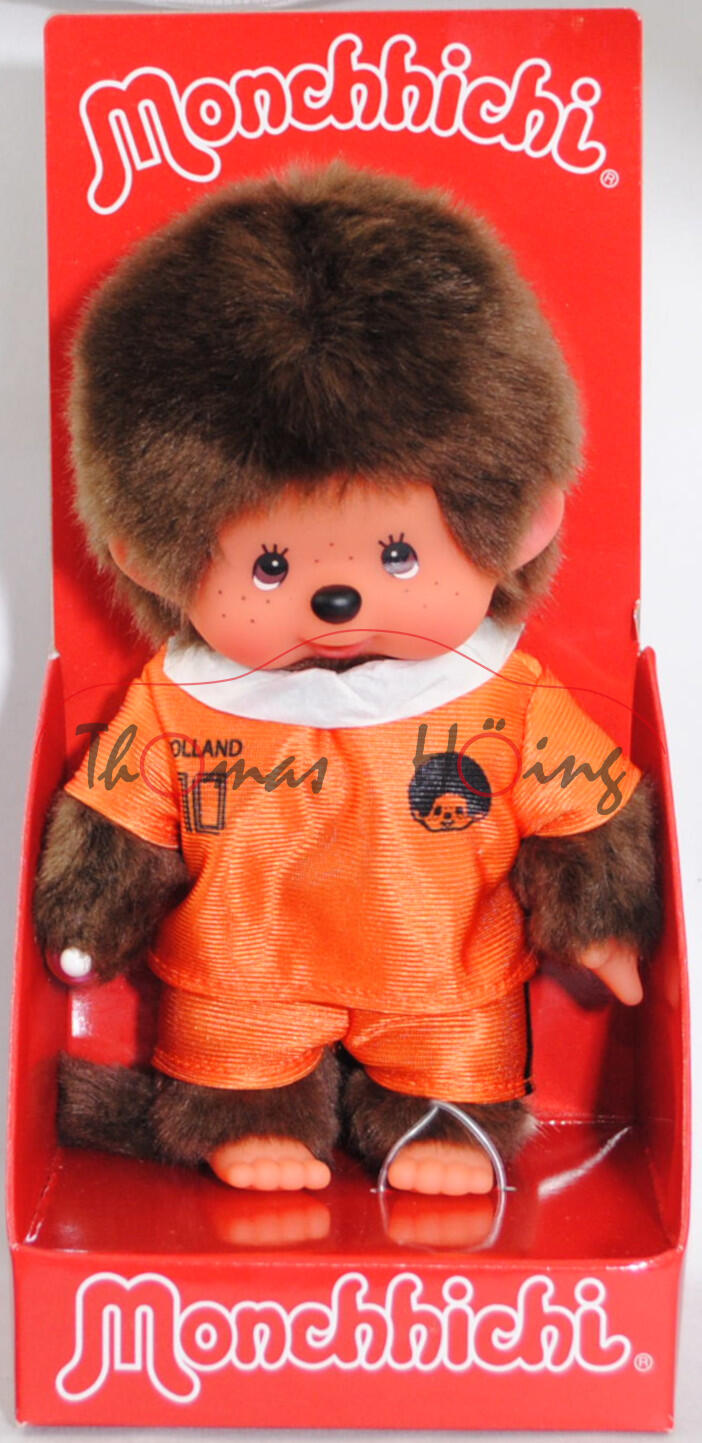 Monchhichi Dutch Soccer Boy (niederländisches Fußball Junge), 20 cm groß, Sekiguchi (EAN 4905610253883)