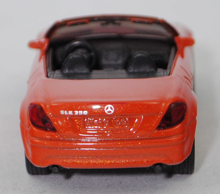 00010 Mercedes-Benz SLK 350 (interne Baureihenbezeichnung R 171, Vor-MoPf, Modell 2004-2008), energy orange metallic, innen schwarz, Bpr. 1002, SIKU SUPER, 1:55, m