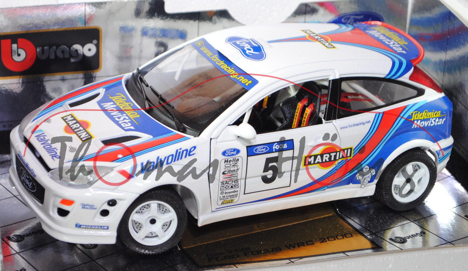 Ford Focus WRC 2000 (dreitürige Fließhecklimousine, 1. Generation, Typ DBW), Modell 1998-2001, reinw