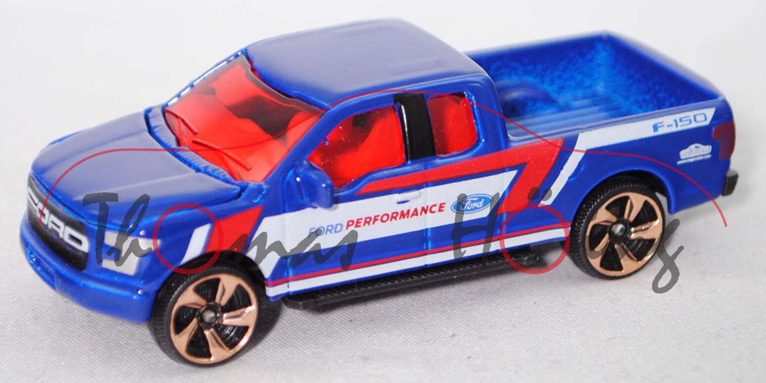 Ford F-150 RAPTOR SuperCab (Mod. 16-18) ASPHALT TRUCK/RACING, ultramarinblau, majorette, 1:72