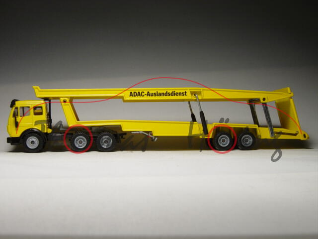 00018 Mercedes SK Autotransporter, kadmiumgelb/schwarz, ADAC-Auslandsdienst, LKW12, L10