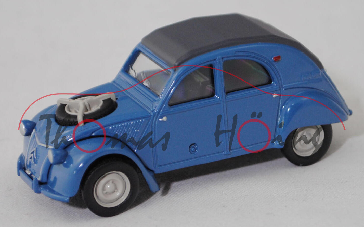 Citroen 2CV 4x4 / 2CV Sahara / 2CV bimoteur (AZ 4x4, Baujahr 1960-1971), bleu cyclades (Farbcode AC 622), Norev, 1:54, Werbeschachtel