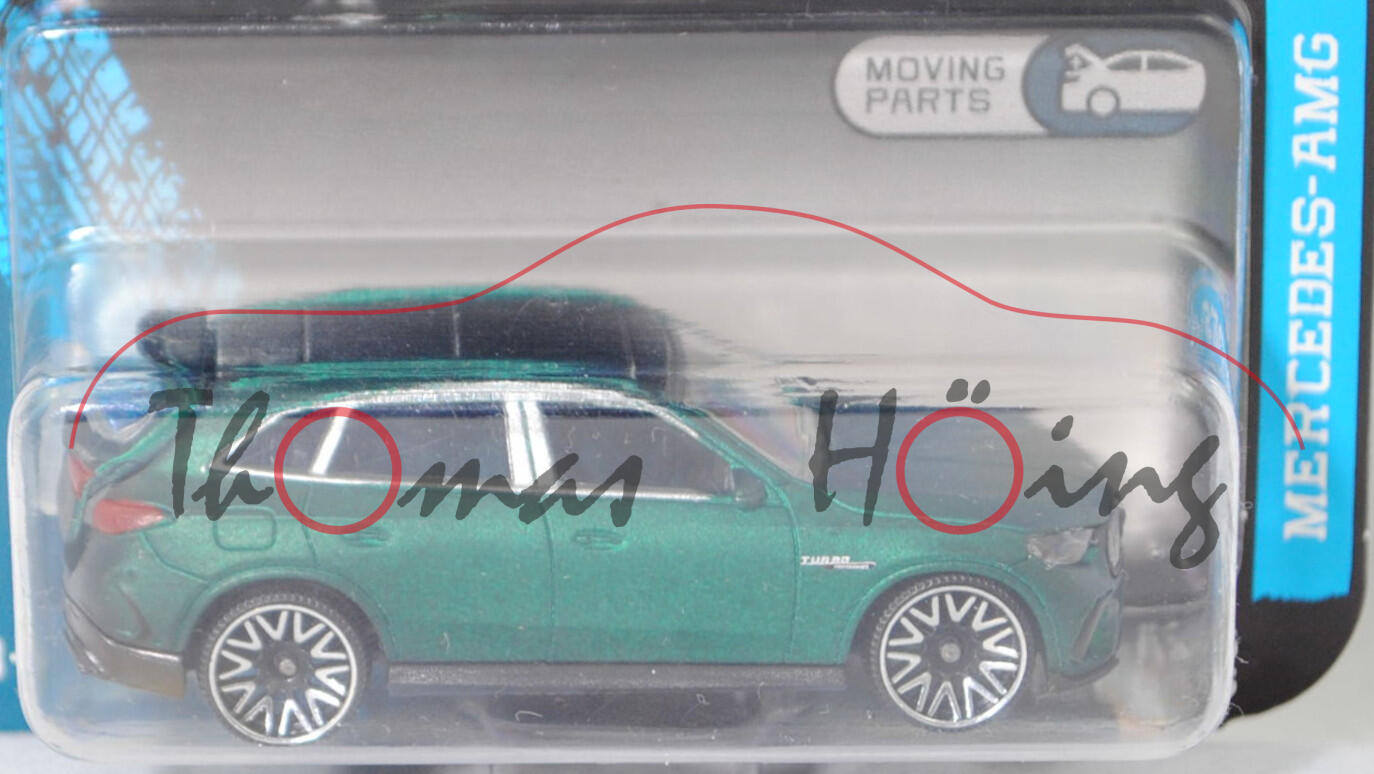 Mercedes-AMG GLC 63 S E PERFORMANCE Premium (2. Gen. GLC, X 254, Modell 2023-) (Nr. 232P), matt h.-moosgrünmet., majorette, 1:67, Blister (MERCEDES-AMG PREMIUM CARS)