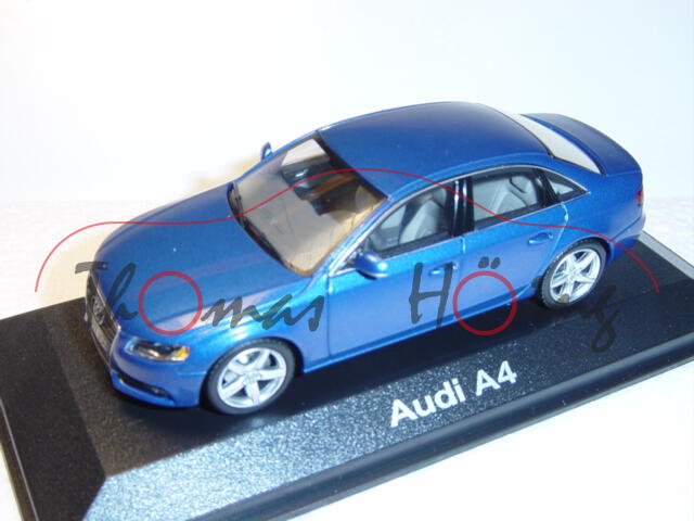 Audi A4 Mj 2008, arubablau, Minichamps, 1:43, Werbeschachtel