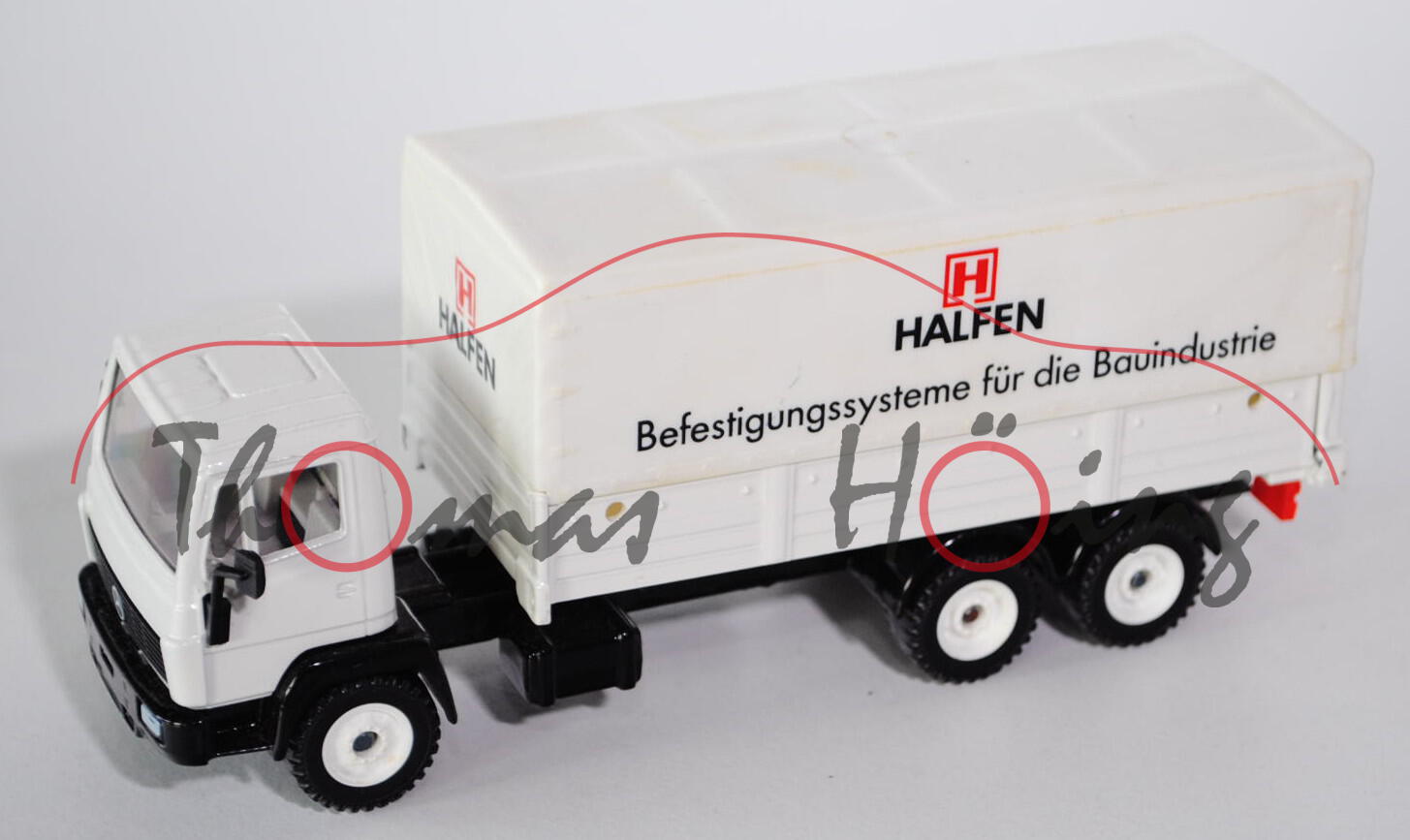 Mercedes LN-2 LKW mit Pritsche und Plane, cremeweiß/schwarz, H / HALFEN / Befestigungssysteme für di