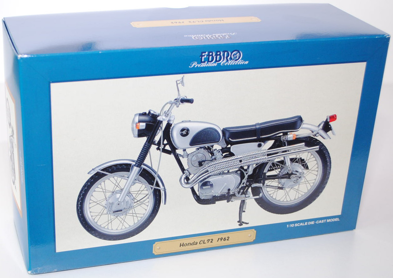 Honda CL72, Modell 1962, schwarz/silber, EBBRO Premium Collection 