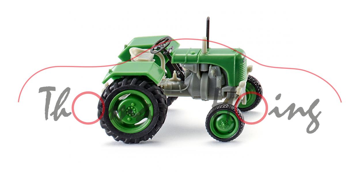 Steyr 80 Traktor (Typ Standardtraktor, Hinterradantrieb, Modell 49-64), grün/grau, Wiking, 1:87, mb