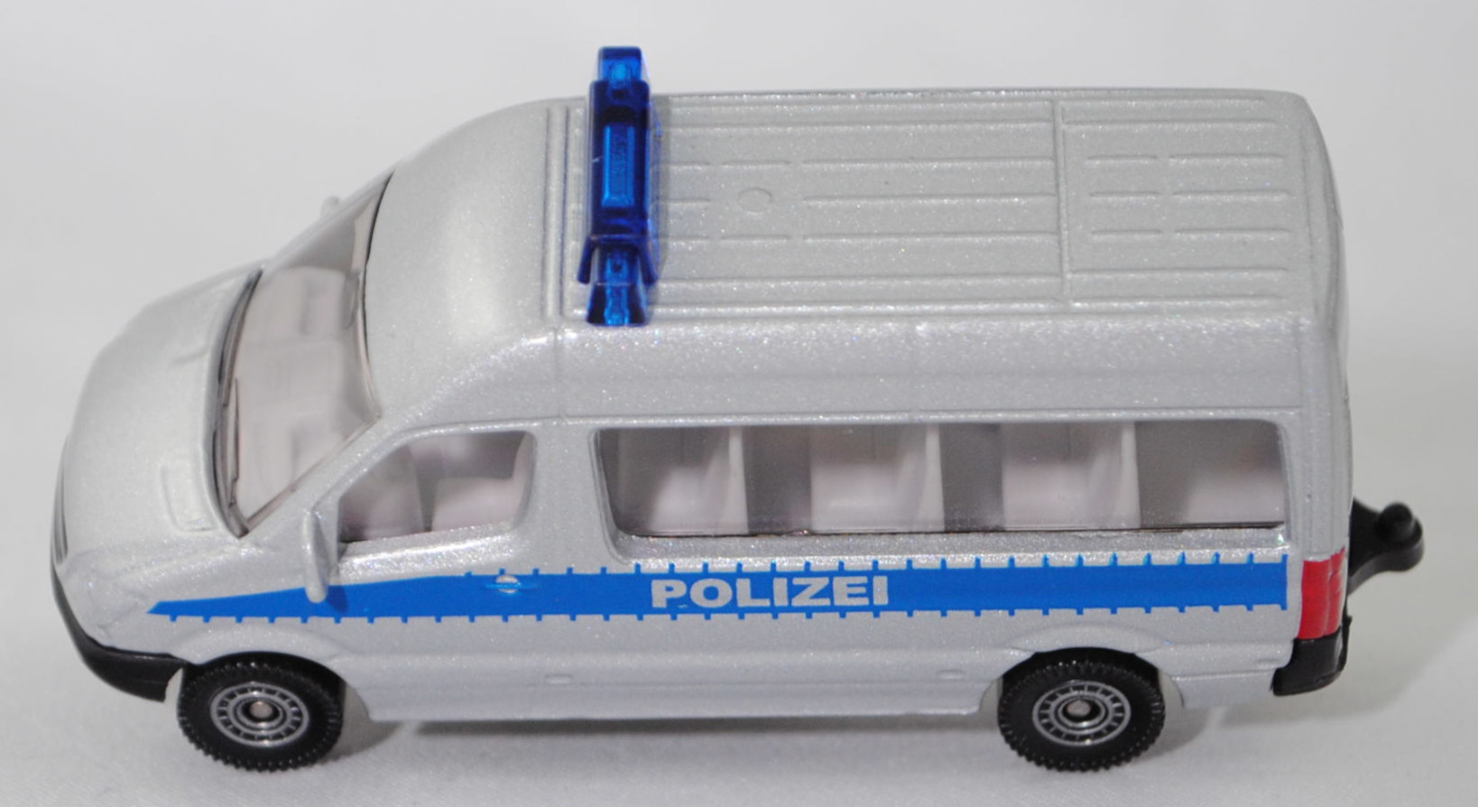00010 Mercedes-Benz Sprinter II (2. Generation, W 906, Vor-MoPf, Modell 2006-2009) Kleinbus Polizeibus, silbergraumetallic, POLIZEI, C80, SIKU SUPER, 1:77, P29f