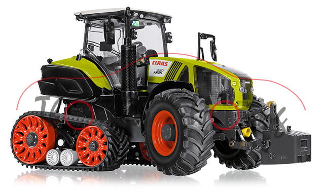 CLAAS AXION 930 TERRA TRAC (Halbraupentraktor, Modell 2019-), claasgrün/perlweiß, Wiking, 1:32, mb