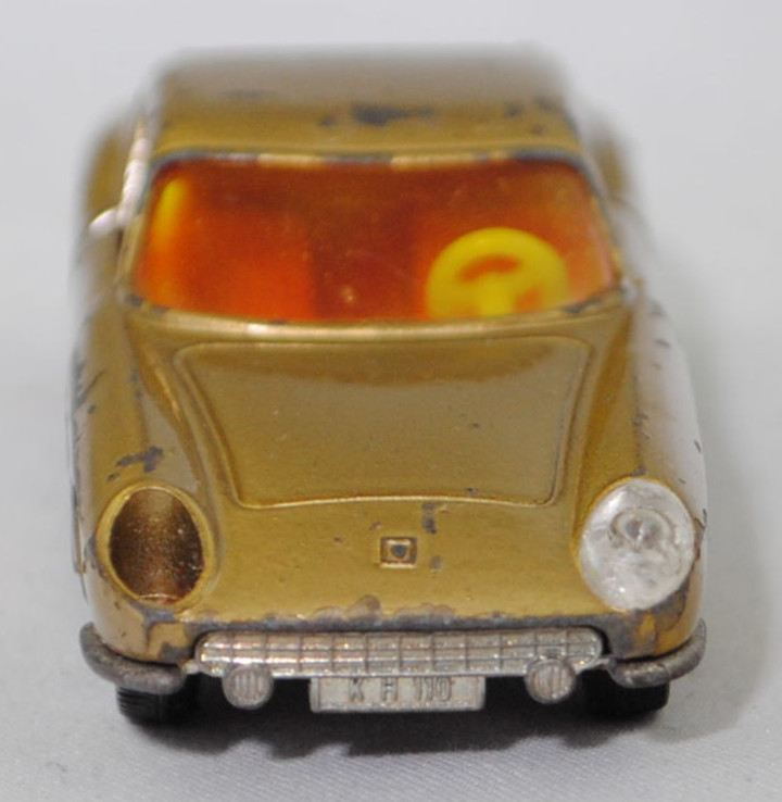 00002 Ferrari Berlinetta 275 GTB (Tipo 563, 2. Serie, Long Nose / Lange Nase, Modell 1965-1966), goldmetallic, transparente Frontscheinwerfer, Bpr. V 269, Germ, R10 reinweiß, SIKU SUPER, 1:56, vsc, Bpr. V 269, Germ, R10 reinwei