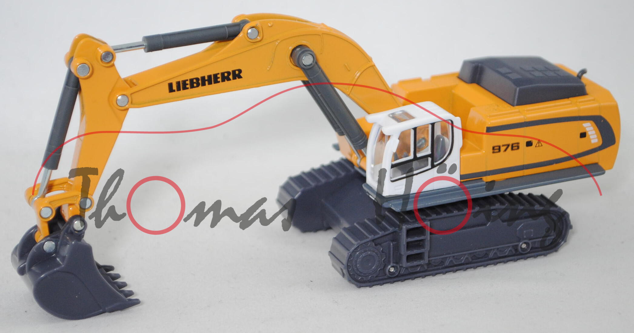 00004 LIEBHERR Raupenbagger R 976 Litronic® HD (Modell 2013-), weiß/gelb/grau, SIKU 1:87, L17mpK