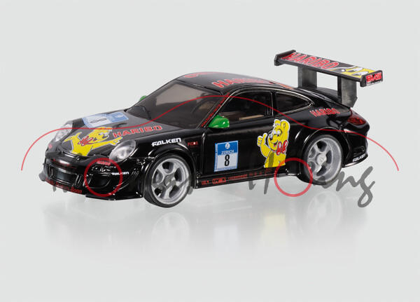 Porsche 911 GT3, schwarz, HARIBO, Nr. 8, SIKU Racing GT Challange, mit Akku, Akku-Ladestation und Ha