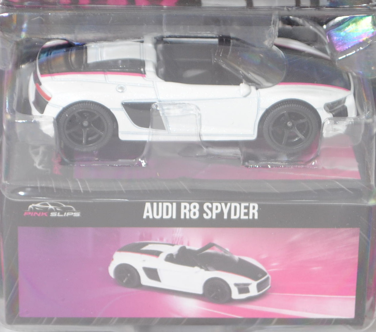 Audi R8 Spyder V10 (Baureihe 4S, Mod. 16-19), perlmuttweiß, Jada TOYS by majorette, 1:58, Blister