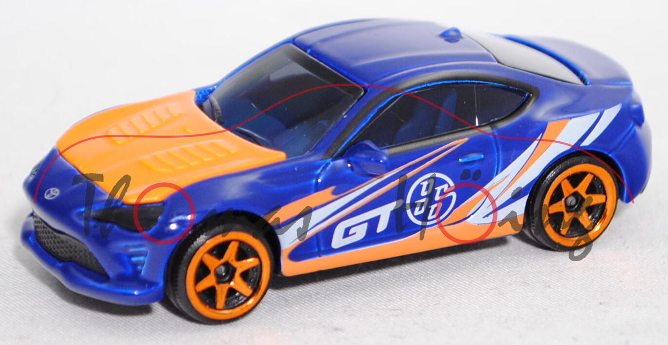 Toyota GT86 (Typ ZN6, Modell 2016-2020) GT DRIFTER / RACING, blau/orange, majorette, 1:58, mb