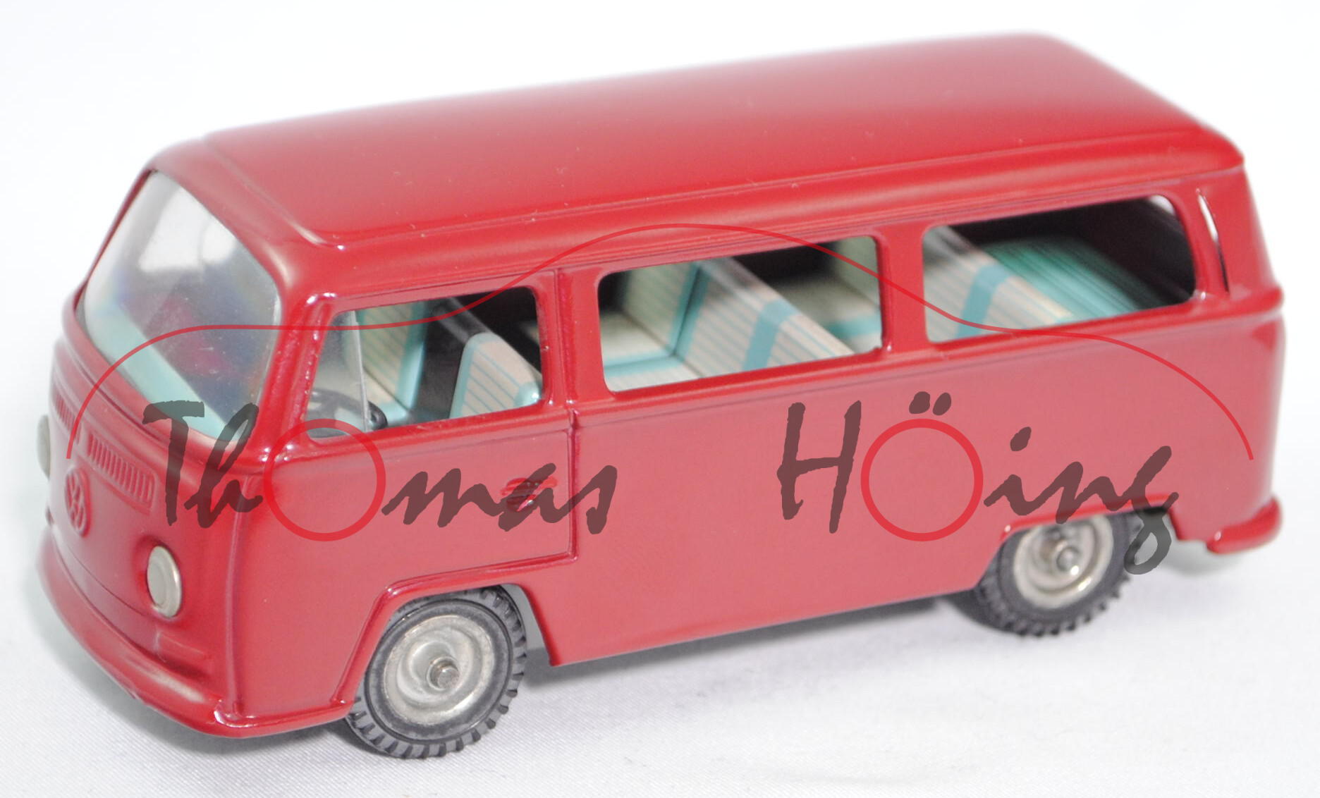 VW Kombi T2 1600 (2. Generation, Typ 2 T2a, Modell 1967-1970) Clipper, rot, CKO Kellermann, ca. 1:37