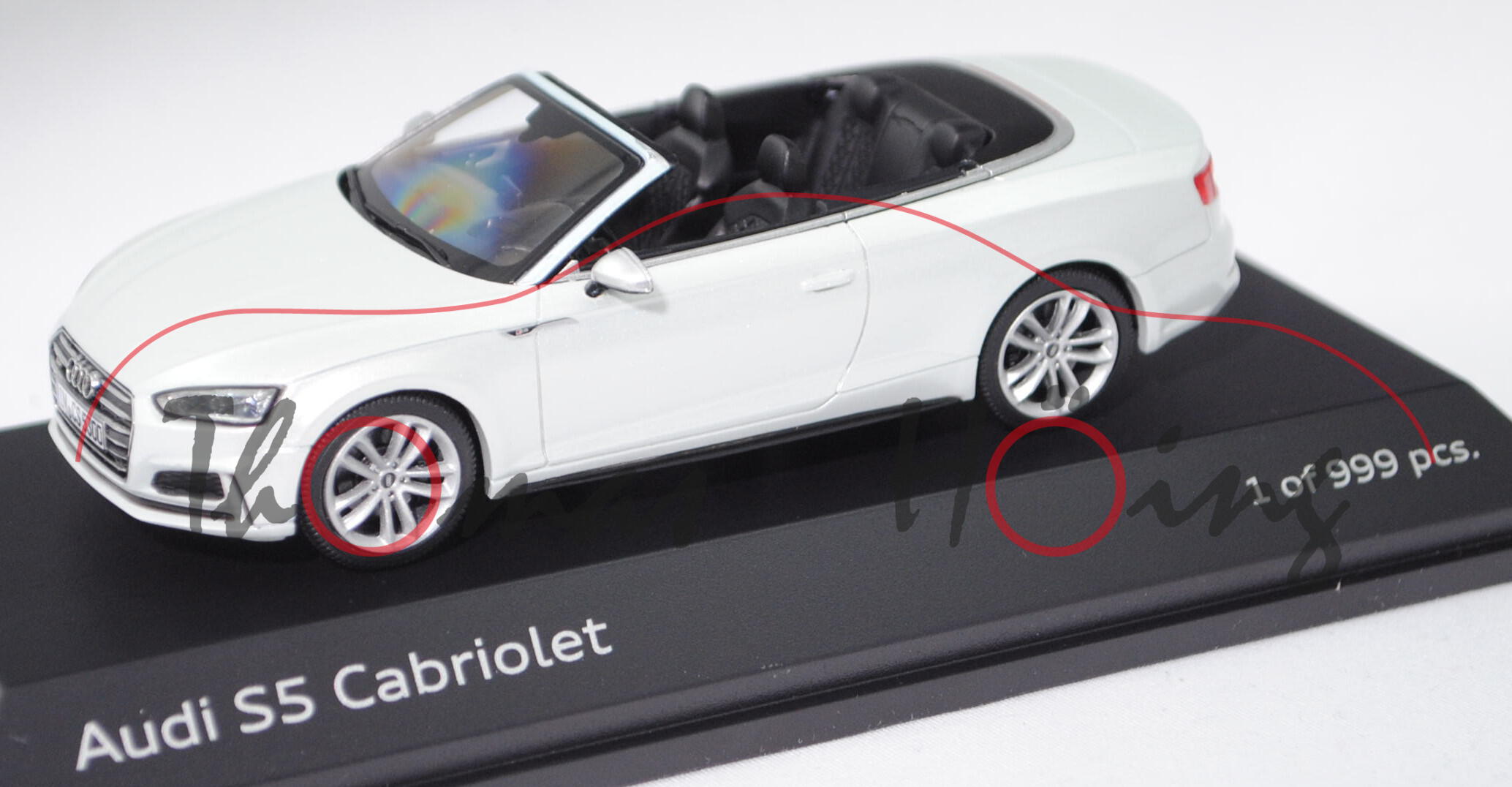 Audi S5 Cabriolet (Typ 9F / F5, AU495, Mod. 17-), tofanaweiß kristalleffekt, Jaditoys, 1:43, PC-Box