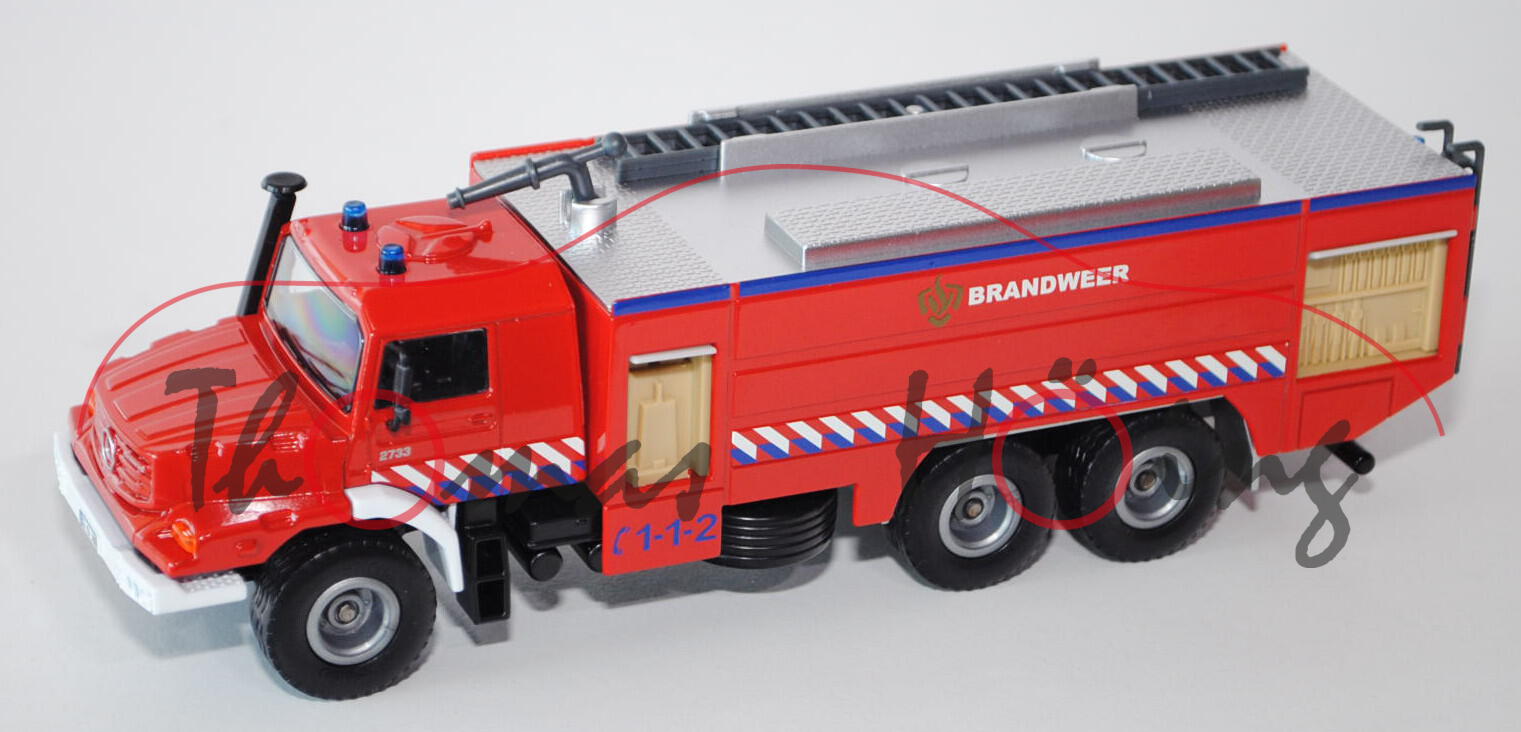 00300 Mercedes Zetros 2733 (6x6) Feuerwehr, Modell 2008-, karminrot/cremeweiß, BRANDWEER / C 1-1-2,