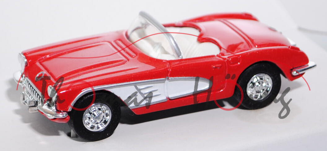 Chevrolet Corvette , Typ C1, Modell 1958-1961, verkehrsrot/reinweiß, Ertl CLASSIC VEHICLES, 1:43, mb