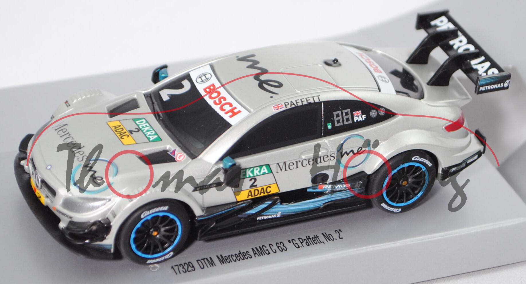 Mercedes-AMG C63 DTM 2017, Team: HWA 1, Fahrer: Gary Paffet (10. Platz), Nr. 2, Carrera, 1:43, mb