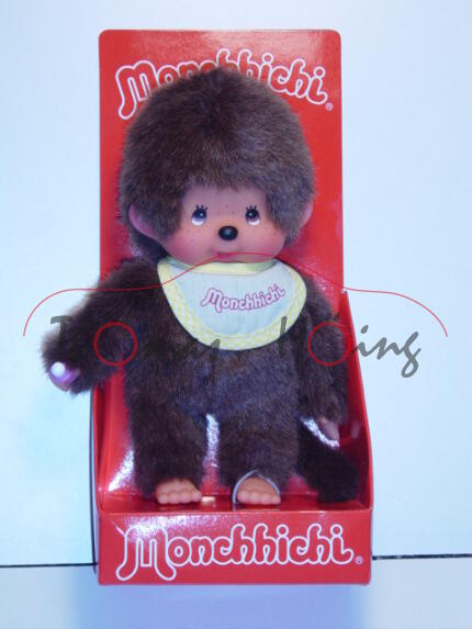 Monchhichi Classic Boy Yellow Bib (Junge mit gelbem Latz), 20 cm groß