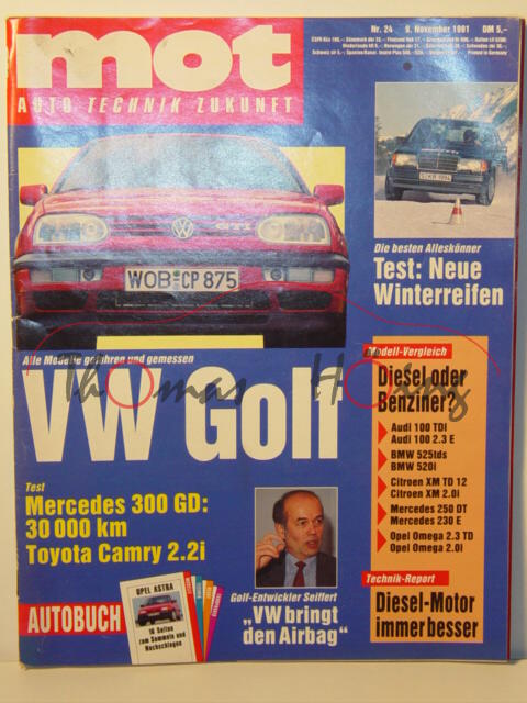 mot DIE AUTOZEITSCHRIFT, Heft 24, 9. November 1991