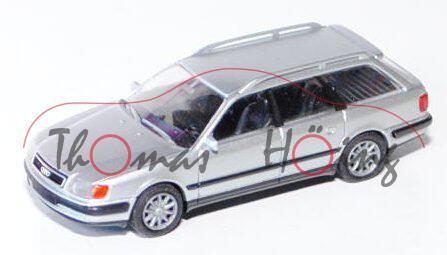 Audi 100 Avant (C4), Modell 1991-1994, silbermetallic, mit 10-Speichen-Felgen, Rietze, 1:87, mb