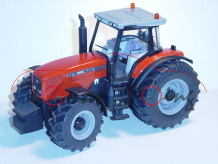 00000 Massey-Ferguson MF 8270xtra PowerConrol, feuerrot/schwarz, mit 2 Rundumleuchten, mit vielen Dr