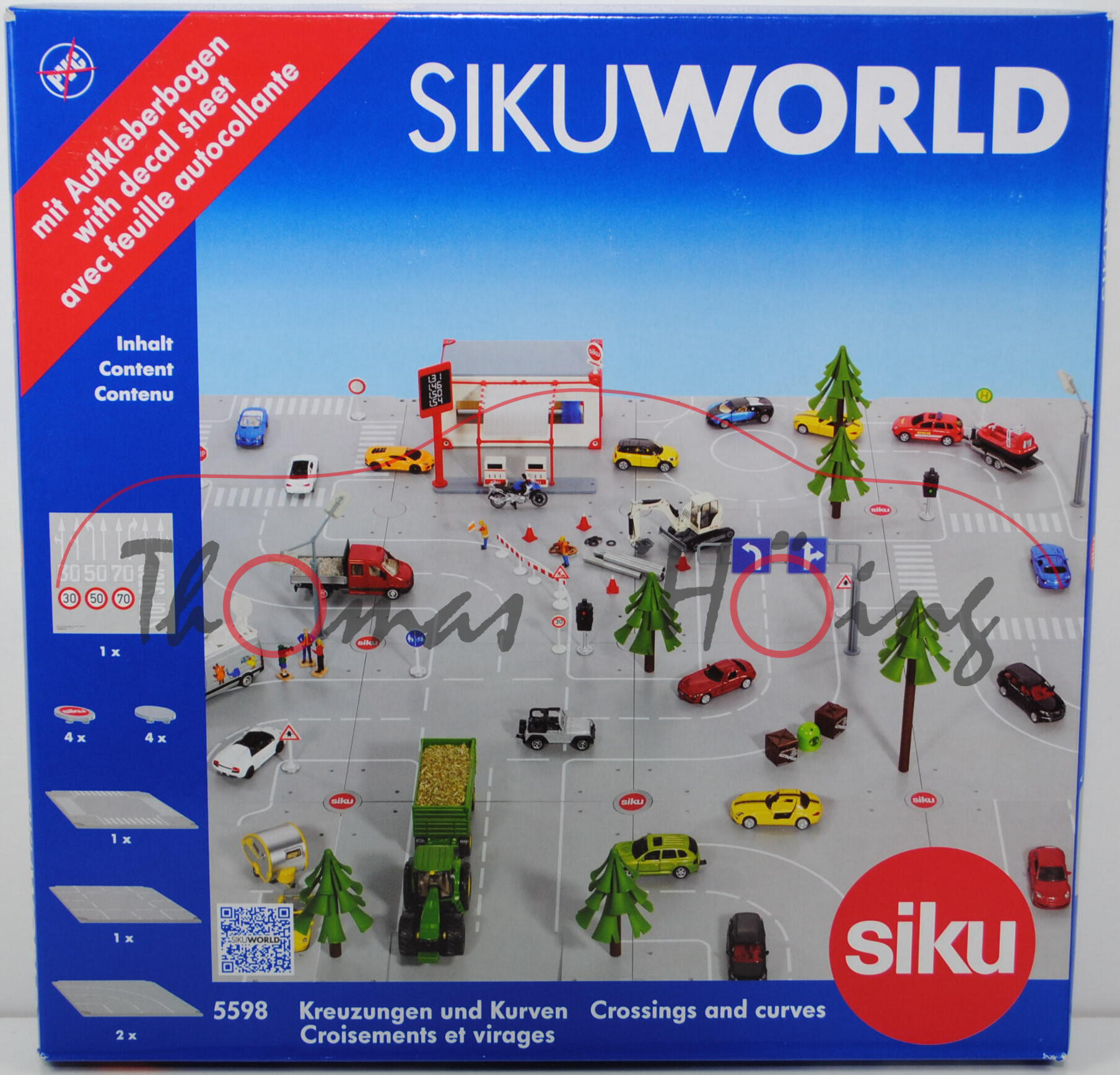 00000 SIKU WORLD Zubehörpackung Kreuzungen und Kurven, mit Dekorbogen, 1:50 / 1:55, L18 (mit Modelle