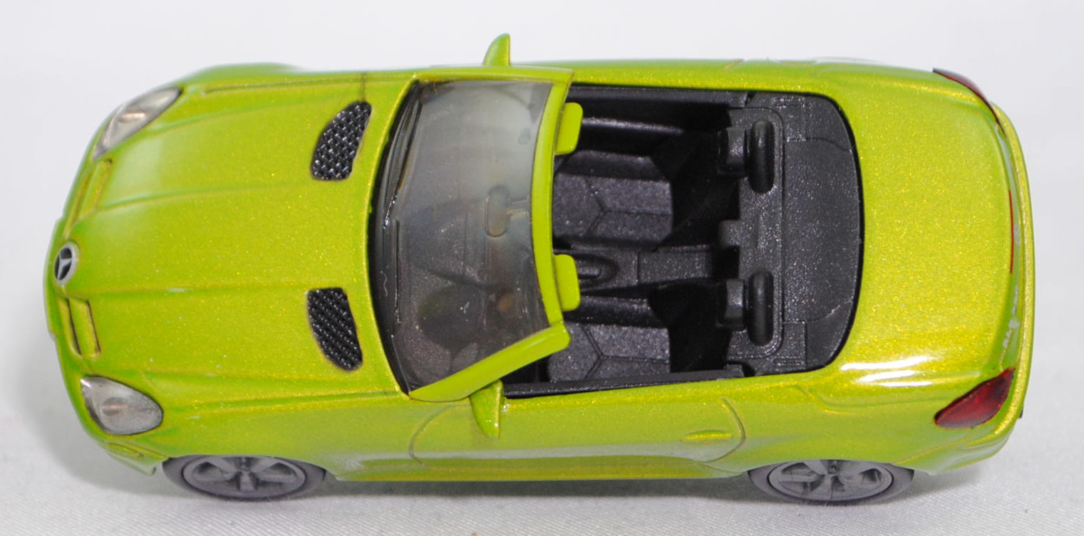 00009 Mercedes-Benz SLK 350 (interne Baureihenbezeichnung R 171, Vor-MoPf, Modell 2004-2008), hell-gelbgrünmetallic, innen schwarz, Bpr. 1002, SIKU SUPER, 1:55, m