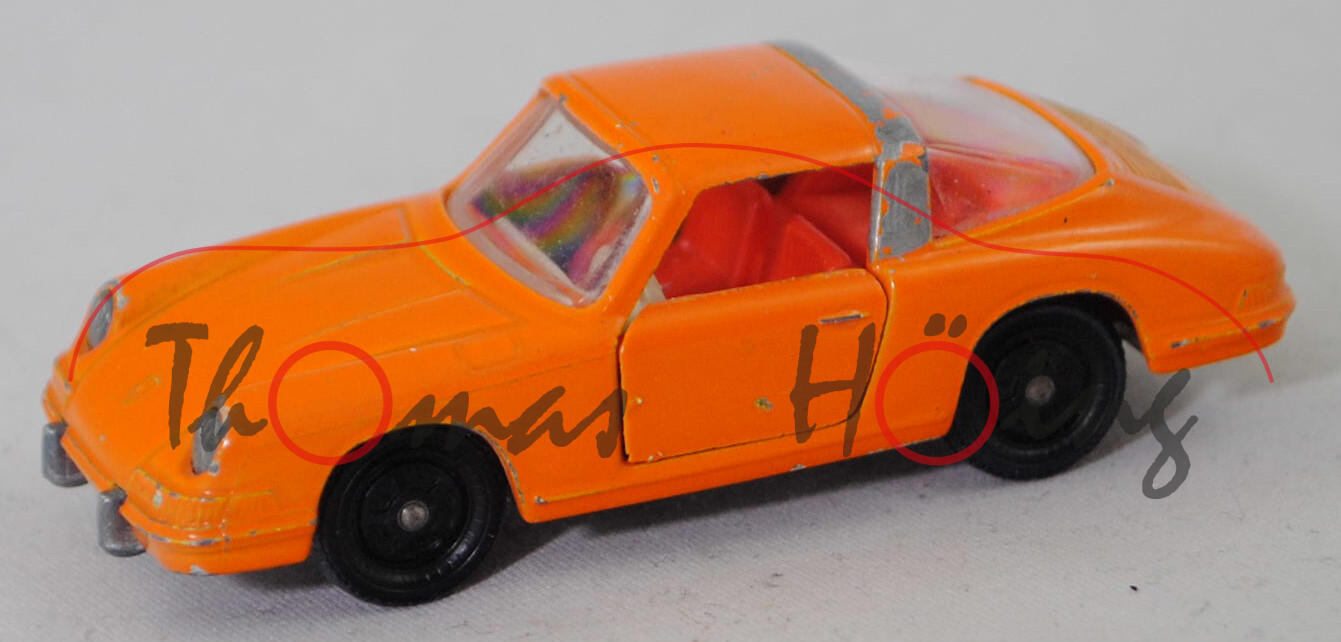 00011 Porsche 911 E Targa (F-Modell bzw. Urmodell, B-Serie, Modell 1968-1969), hell-tieforange, Verglasung klar, R3, SIKU V-SERIE, 1:60, m-