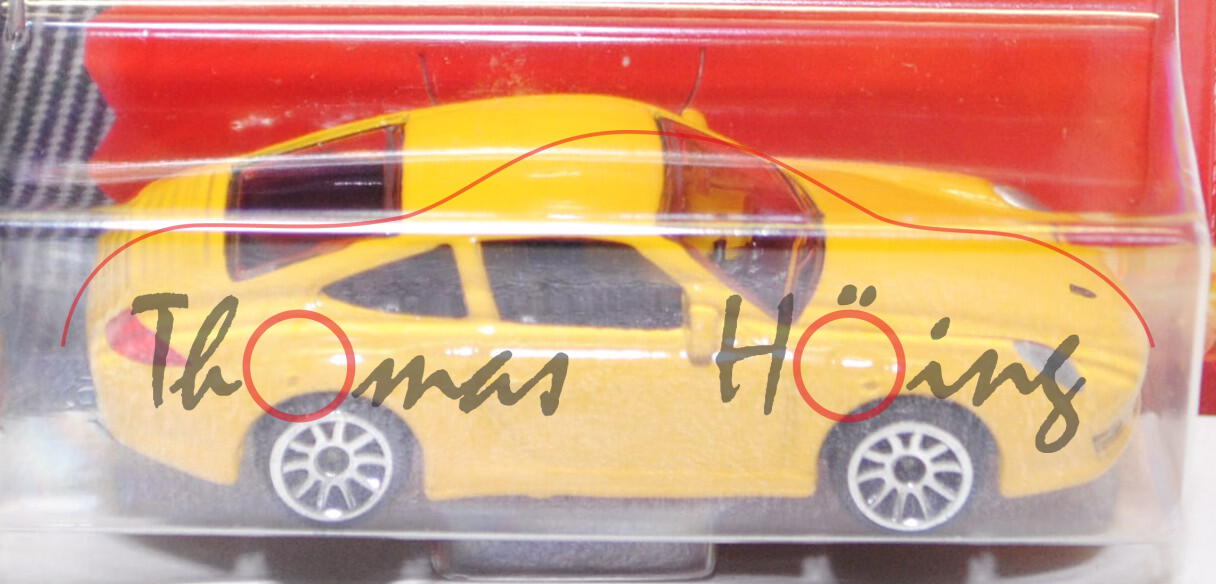 Porsche 911 Carrera Typ 997 (Nr. 209 E), Modell 2004-2008, kadmiumgelb, majorette, 1:59, Blister